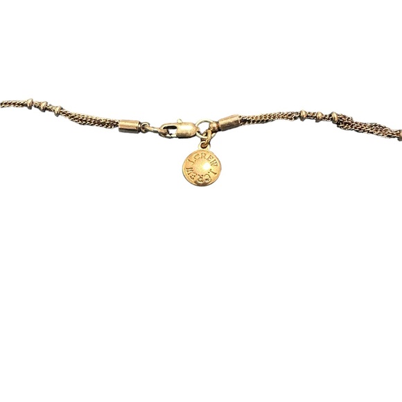 J Crew Gold Tone Rhinestone Seahorse Pendant Beaded Satellite Chain Necklace 27” - Picture 4 of 6